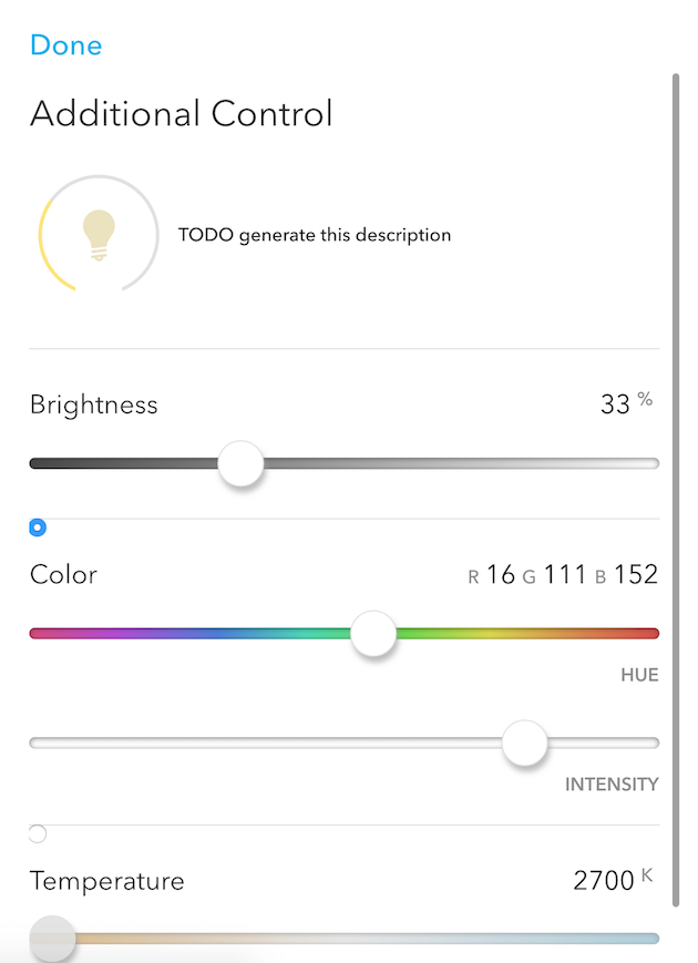 Lowe's Iris Light Control panel